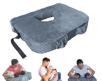 Coussin d'allaitement pour jumeaux, coussin de soutien ergonomique pour l'alimentation de bébé. avec sangle réglable, fermoir et fermeture.