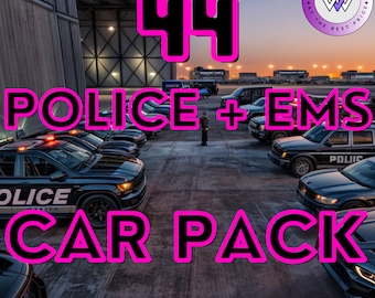 Paquete de coches de policía Fivem / Sin marca / Paquete de coches EMS l Paquete de coches GTA l Fivem Ready / Alta calidad /
