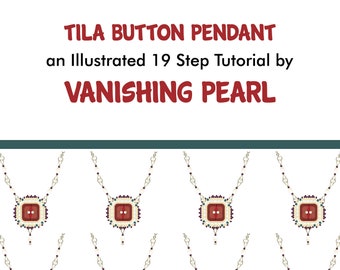 Beaded Tila Button Pendant, Circular Brick Stitch Necklace, Instant Download PDF Tutorial