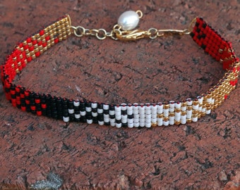 Ladybug Collection: Gradient Skinny Loom Bracelet, Made to Order