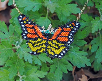 Made to Order: Brick Stitch Monarch Butterfly Pendant