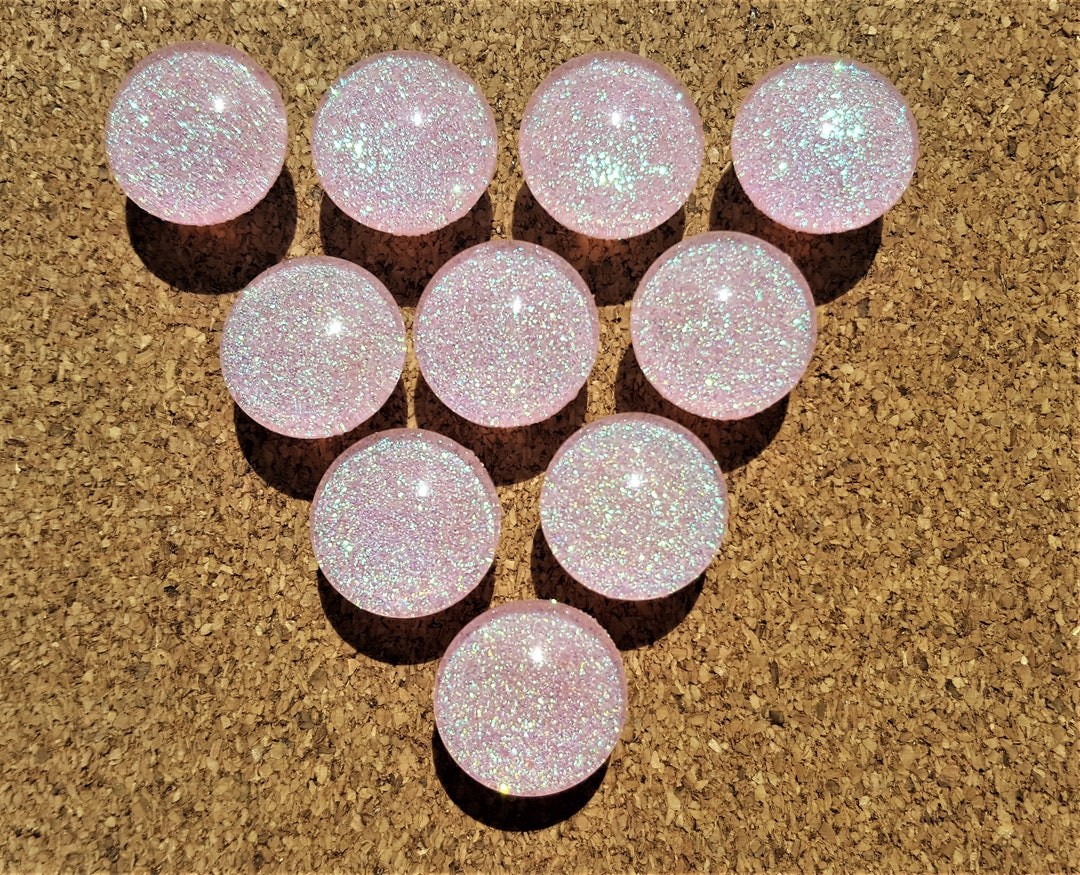 Light Pink Glitter Thumbtacks Push Pins Set. Glass Etsy