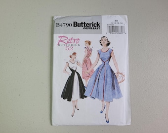 Butterick B4790 Retro 1952 Walk-Away Dress Pattern, Sizes 8 - 10 - 12 - 14, Uncut Wrap Dress