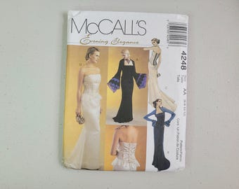 Vintage McCall's 4248 Evening Elegance Goth Corset Evening Dress Pattern Uncut Size 6-12 Y2K Prom Gown. Vampire Gown.