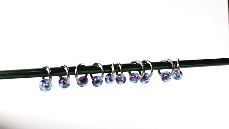 Blue and Purple Round O Ring Snag Free Stitch Markers For Knitting Progress Keepers Knitting Supplies Small Fits Up to US Size 3 Needle