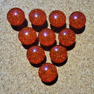 Red Glitter Thumbtacks, Push Pins Set. Glass Thumbtacks. Perfect for Bulletin Boards, Office Gifts, Office Decor.