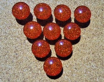Red Glitter Thumbtacks, Push Pins Set. Glass Thumbtacks. Perfect for Bulletin Boards, Office Gifts, Office Decor.