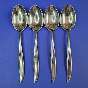 Gorham Stegor WAIKIKI Stainless Steel Teaspoon Silverware Flatware. Set of 4.