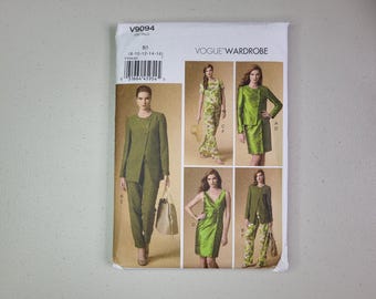 Vogue V9094 Sewing Pattern Wardrobe Size 8-16 B5 UNCUT. Jacket, Dress, Pants.