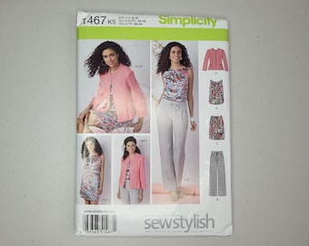 Simplicity 1467 Misses Wardrobe Capsule Pattern, Size 8-16, Uncut SewStylish Top Jacket Pants Skirt, Out of Print