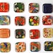 Grab Bag Assorted Glass Chiyogami Magnets. Set of 6 Square Magnets. Magnets Made with Yuzen Chiyogami Paper. 