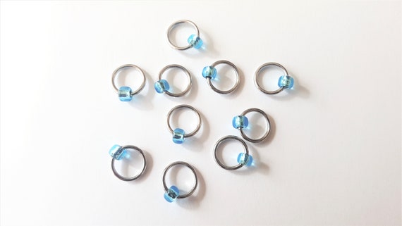 Light Blue Round O Ring Snag Free Stitch Markers For Knitting Progress Keepers Knitting Supplies Fits Up To Us Size 9 Needle