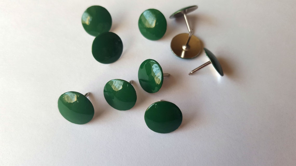 Green Thumbtacks Push Pins Set. Perfecto para tableros de Etsy