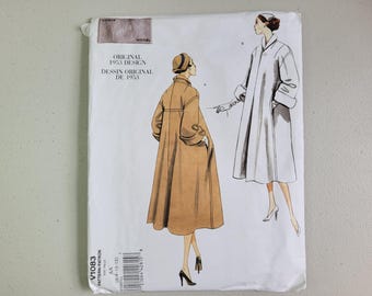 Vogue V1083 Vintage Model 1953 Coat Sewing Pattern Uncut Size 6-12. Long Coat Pattern.
