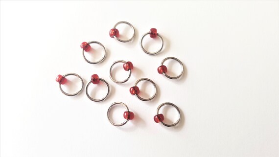 Red Round O Ring Snag Free Stitch Markers For Knitting Progress Keepers Knitting Supplies Fits Up To Us Size 9 Needle