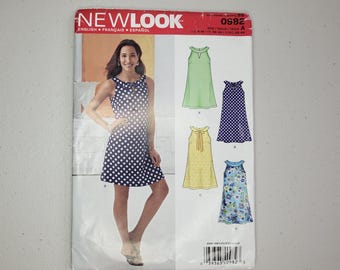 New Look 6263 0982 Misses A-Line Shift Dress Sewing Pattern, Retro 1960s Mod Style Summer Dress Pattern, Uncut, Factory Folded Size 8-18