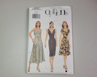 Vintage Vogue 9668 Easy Options Dress Sewing Pattern Size 6-8-10. Uncut. Misses Halter V-Neck Sheath Dress Pattern. 1997