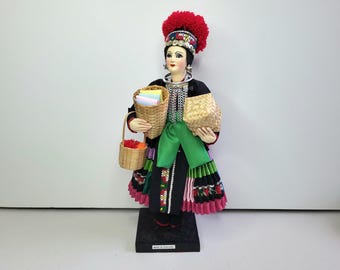 Vintage Thai Hill Tribe Doll. Handmade. Traditional Folk Art. Appx 10.5".