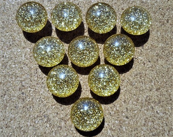 Gold Glitter Thumbtacks, Push Pins Set. Glass Thumbtacks. Perfect for Bulletin Boards, Office Gifts, Office Decor.