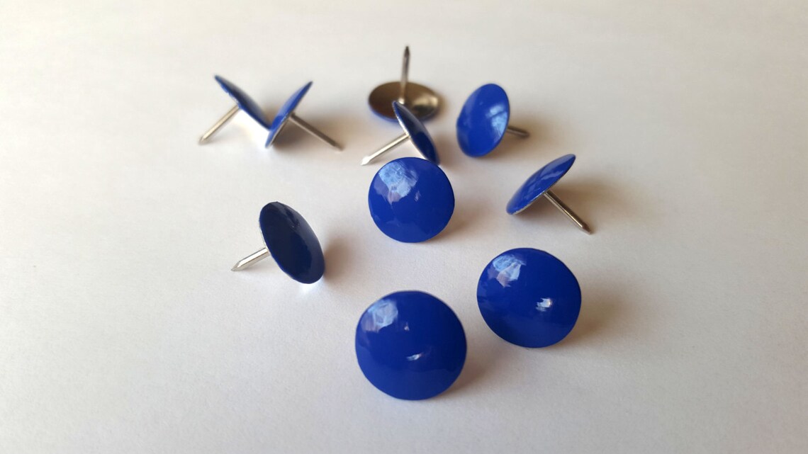 Indigo Blue Thumbtacks Push Pins Set. Perfect for Bulletin Etsy