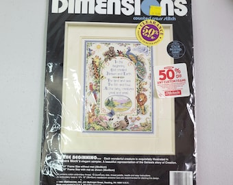 Dimensions Cross Stitch Kit 3717  In the Beginning Genesis Story Sealed 1992 NOS