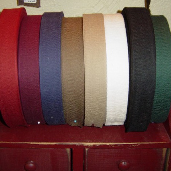 Rug Binding ~ Twill Tape ~ 1 1/4 inch wide ~ Sold by the Yard