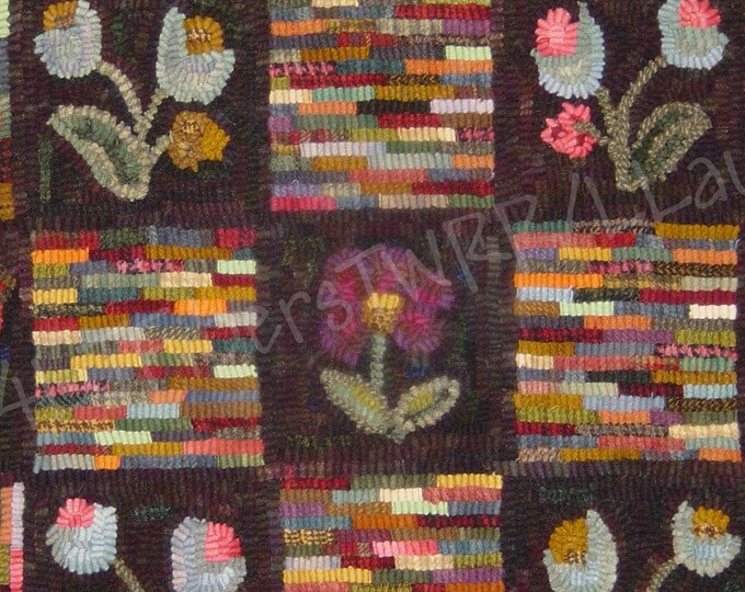 Hit-miss Floral ~ Rug Hooking Linen Pattern - Etsy