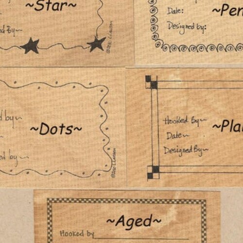 Aged Fabric Rug Labels Choose Style 3 Labels per Pack Etsy