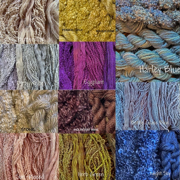 Novelty Hand Dyed Yarns for for Rug Hooking, Punch Rugs, Weaving and more