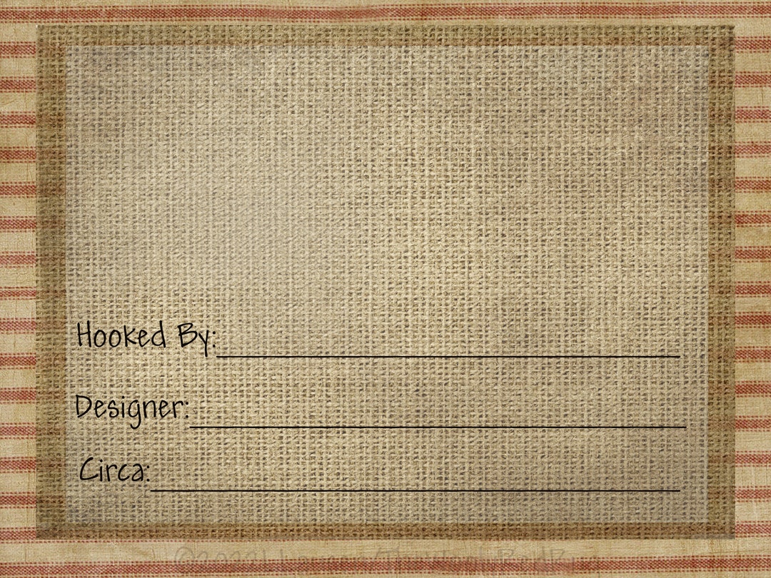 Fabric Rug Labels ~ Red Ticking/linen ~ 2 Labels per Pack - Etsy