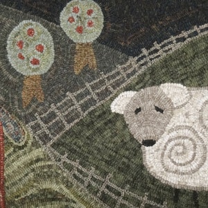 On The Hill Linen Rug Hooking Pattern image 2