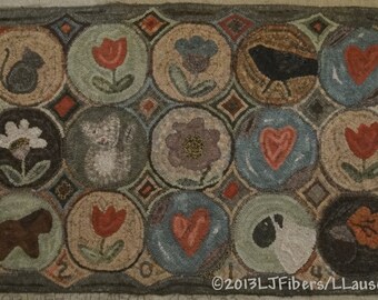 Primitive Medallions Rug Hooking Pattern
