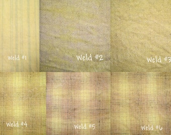 Weld ~ YELLOW ~ Fat Quarter ~ Naturally – Hand – Plant Dyed Wool