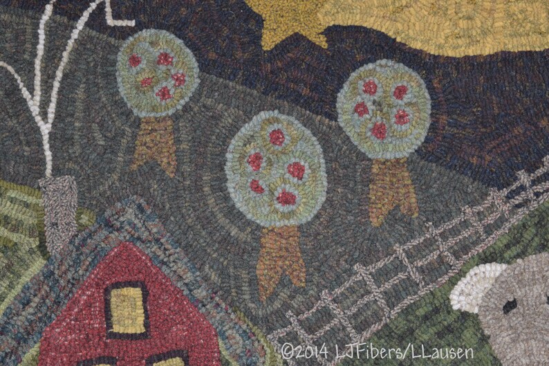 On The Hill Linen Rug Hooking Pattern image 4