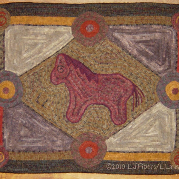 Plum Pony Rug Hooking Pattern