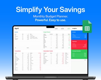 Budget Planner Google Sheets Monthly Budgeting Planner Savings Tracker Finance Spreadsheet Expense Template Paycheck Financial Digital Sheet