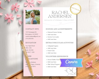 Sorority Lebenslauf Vorlage, Sorority Anschreiben mit Foto, Rekrutierung Rush Lebenslauf Vorlage, Minimalistische Rosa Sorority Letter Bundle