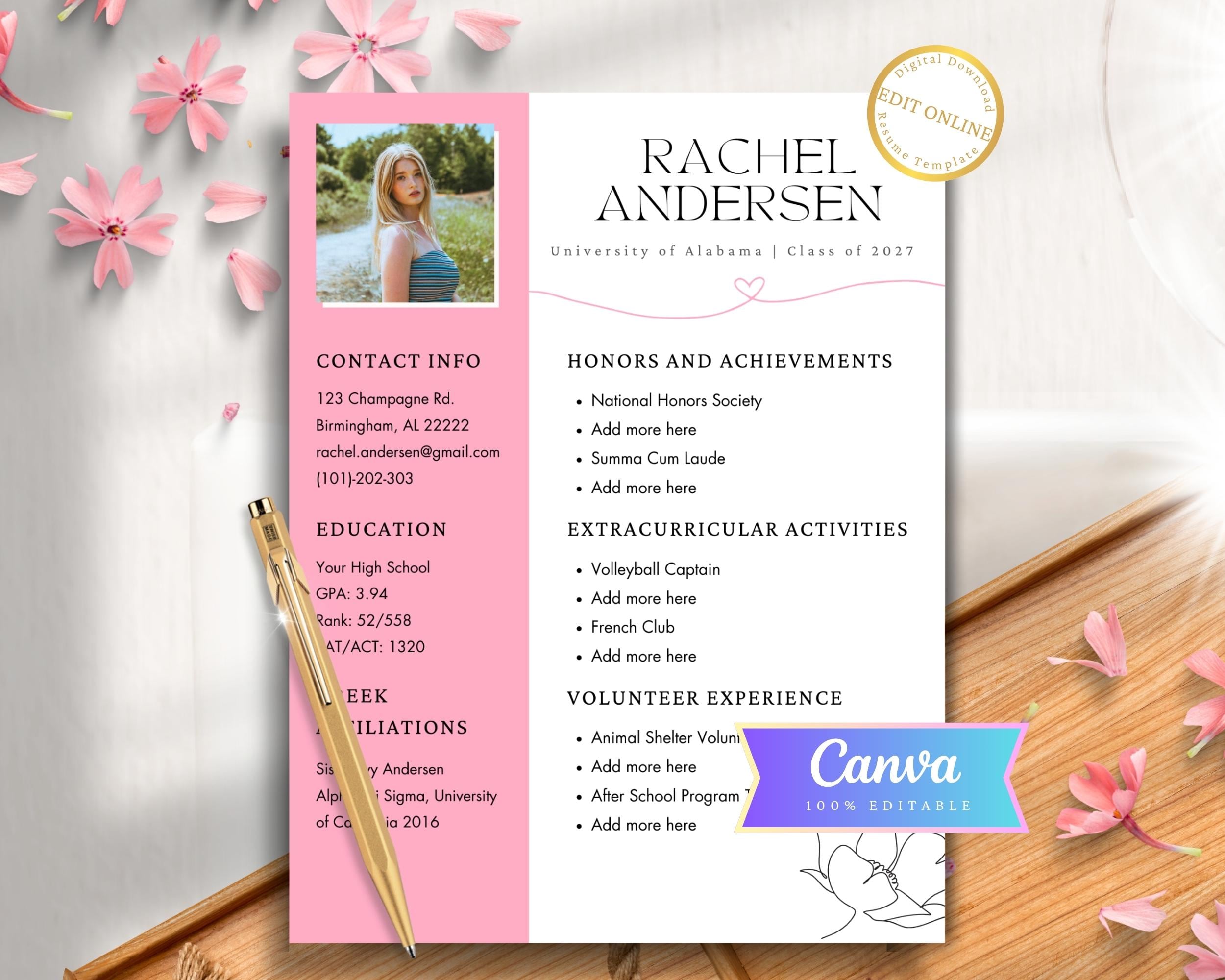Sorority Resume Template Pack - Il Fullxfull.6336556184 Ovj9