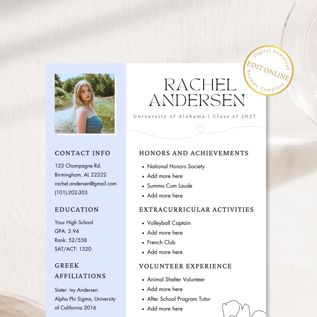 Sorority Resume Template With Photo - Il 1080xN.5960948109 Lp2y 
