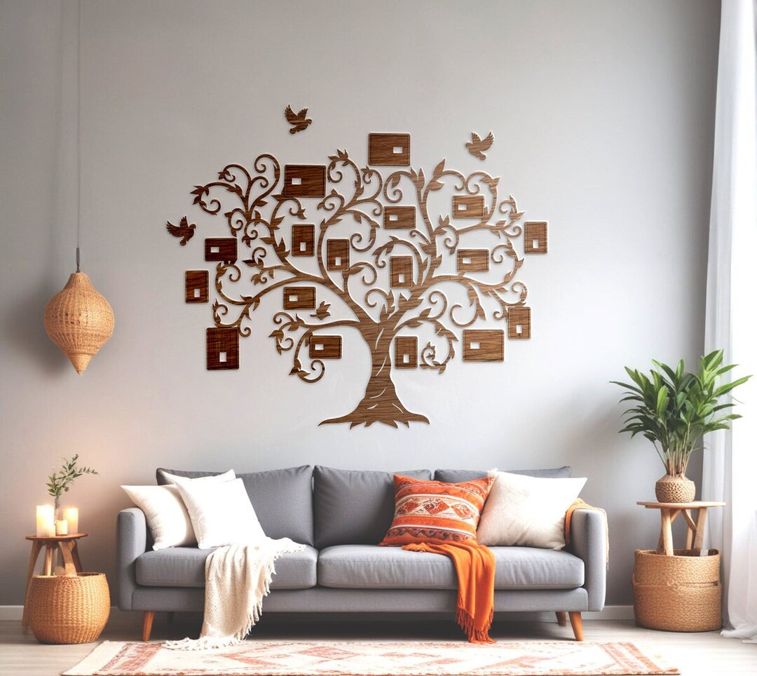 The NATUR ARTEM® Family Tree in Wall Wood Teak Etsy