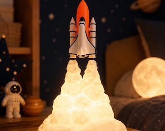3D Printed Rocket Night Light: Color Changing LED Space Lamp