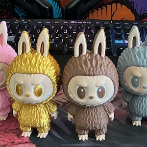 Custom Labubu Style 3D Printed Bunny Figure – Cute Toy Collectible Gift | Keychain Option | Choose Size & Color | Art Toy Decor