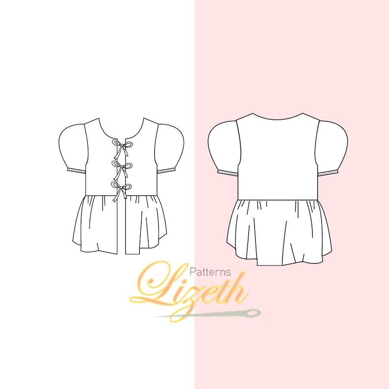 Puff Sleeve Peplum Top / Digital Sewing Pattern / Instant Download ...