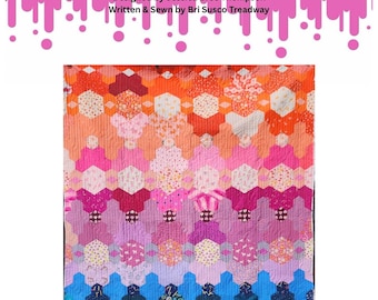 Honeydrip Hexagon EPP Quilt Pattern