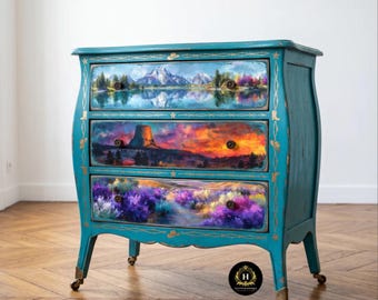 Wyoming Scenic Vistas Decoupage Tissue Paper | Handsaw, Furniture & Sign Panels for Commercial Use