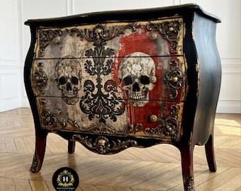 Decoupage Paper for Furniture - Gothic Baroque Skulls