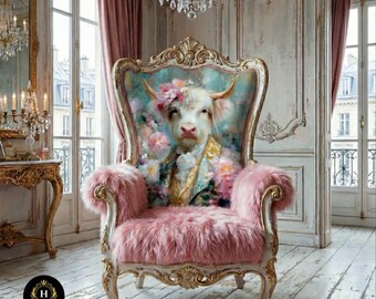 Decoupage Paper for Furniture  - Floral Highland Cow