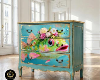 Decoupage Paper for Furniture - Colorful Tropical Fish