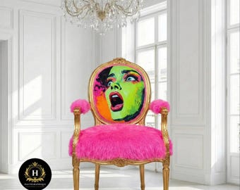 Decoupage Paper for Furniture - Neon Pop Art Woman