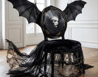 Decoupage Paper for Furniture - Black and White Gothic Woman